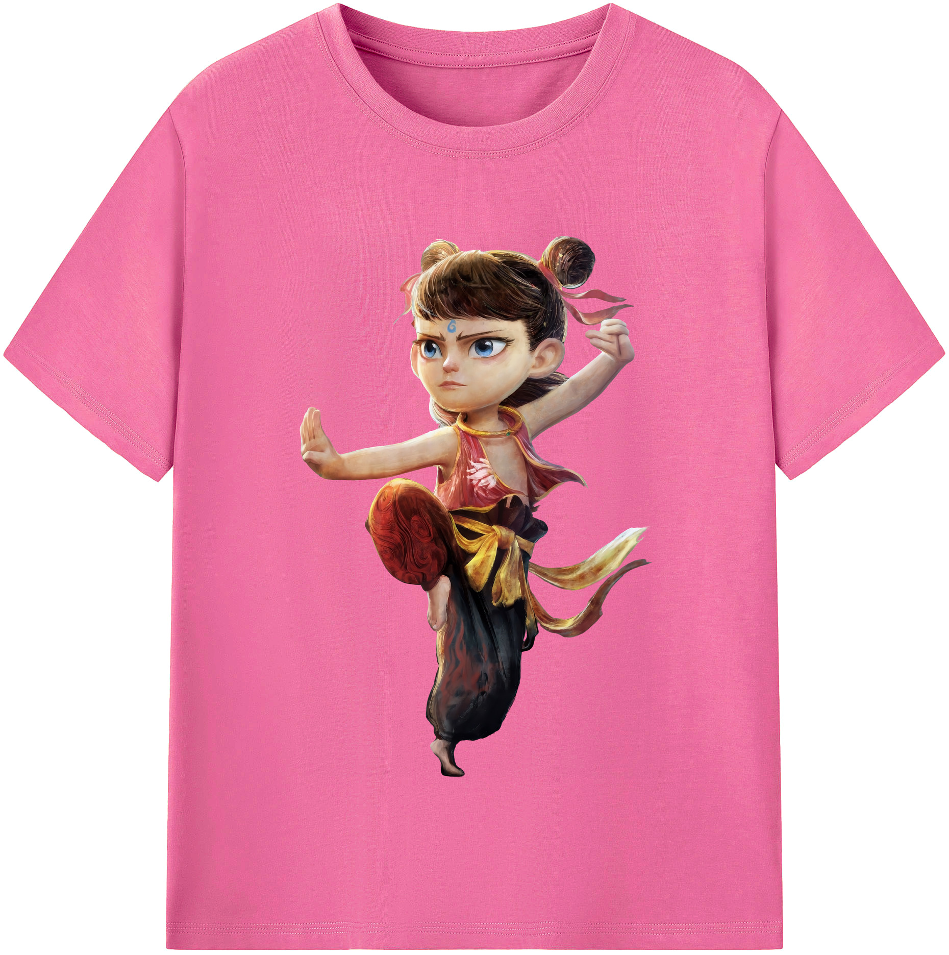 （画像用） Ne Zha 2 ナタ 魔童の大暴れ レディースカジュアルプリントTシャツ（綿100％）